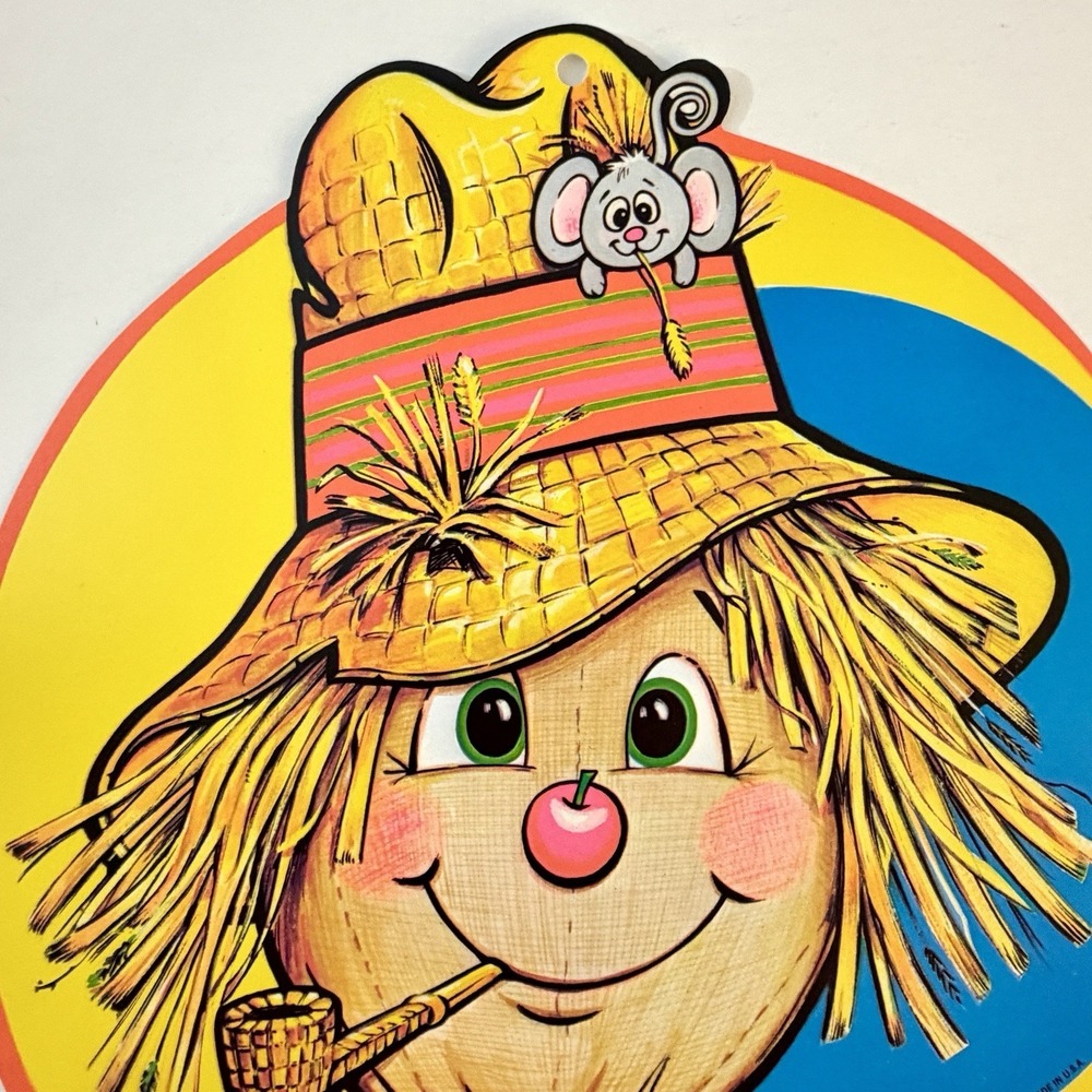 Vintage 1979 Beistle Scarecrow Die Cut Halloween Wall Decoration USA Mouse Hat - Picture 2 of 9